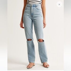 A&F Ultra High Rise 90s Straight Jean Size 10R Curve Love